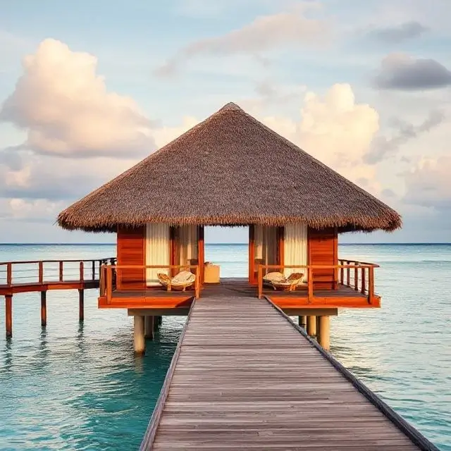 A secluded overwater bungalow in the Maldives