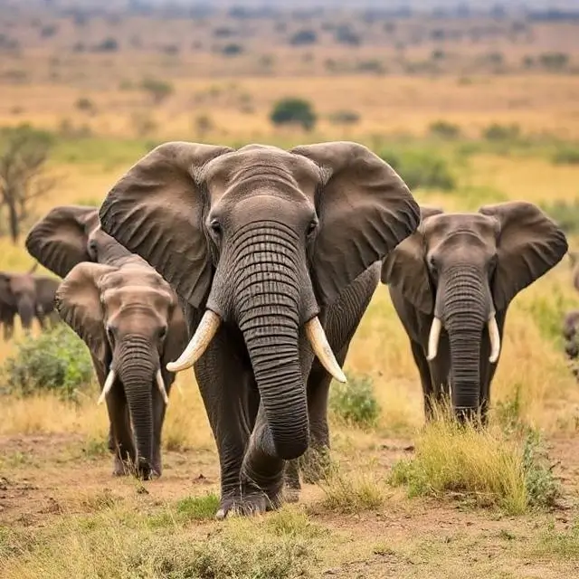 Elephants on the Serengeti