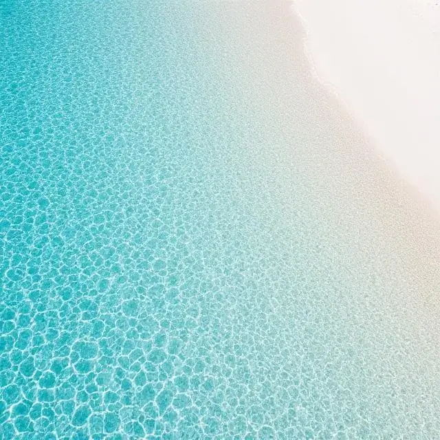 Pristine white sand beach with turquoise water